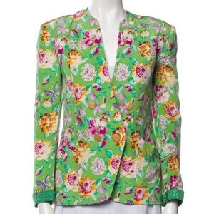 Vintage Adolfo Floral Print Blazer